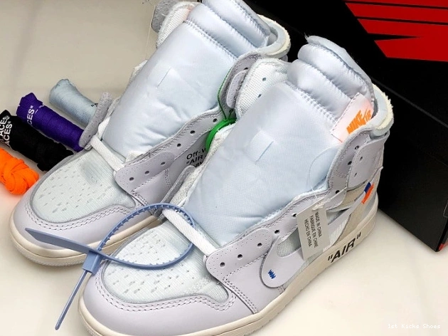 1st Kicks Jordan High Off-White Retro 1 AQ0818-100 White Air 0723